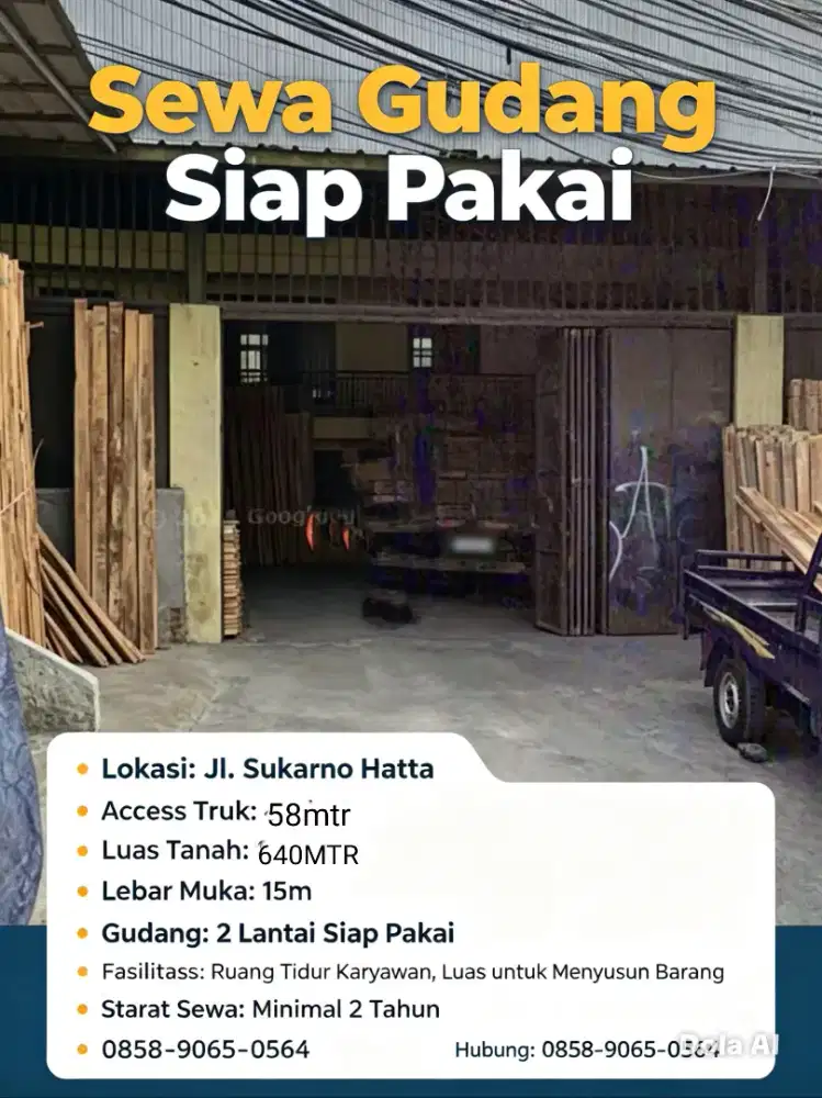 Gudang di sewakan di sukarno hatta
