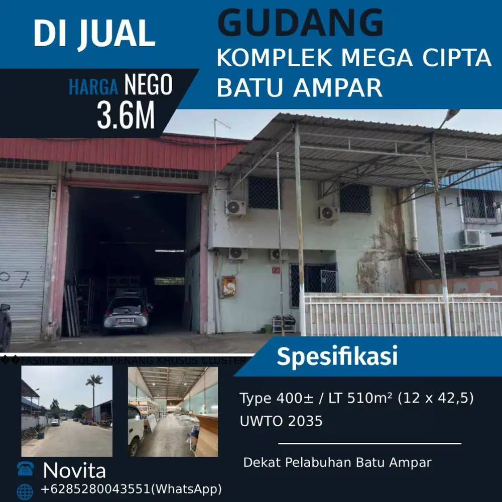 Gudang Siap Pakai Komplek MEGA CIPTA, Batu Ampar.