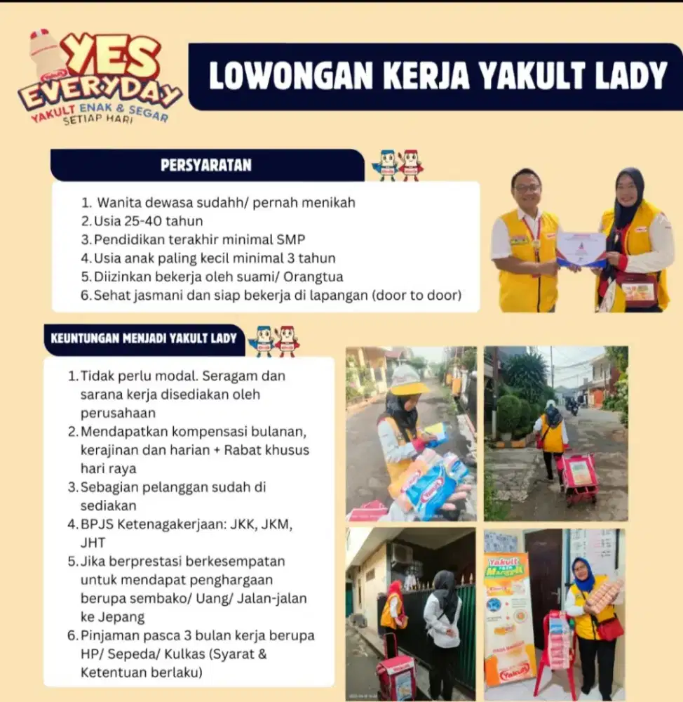 Lowongan Kerja Yakult Lady