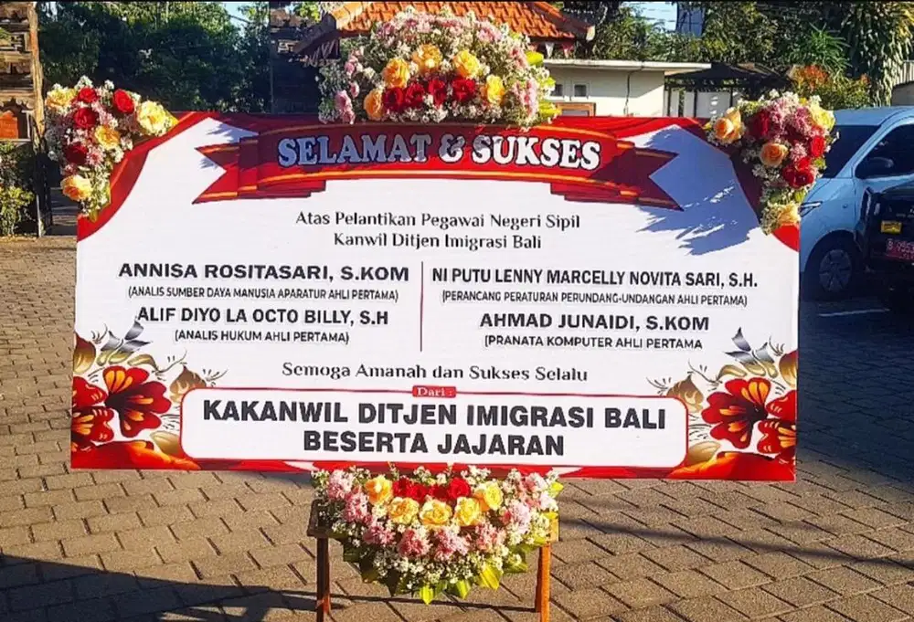 Karangan bunga papan