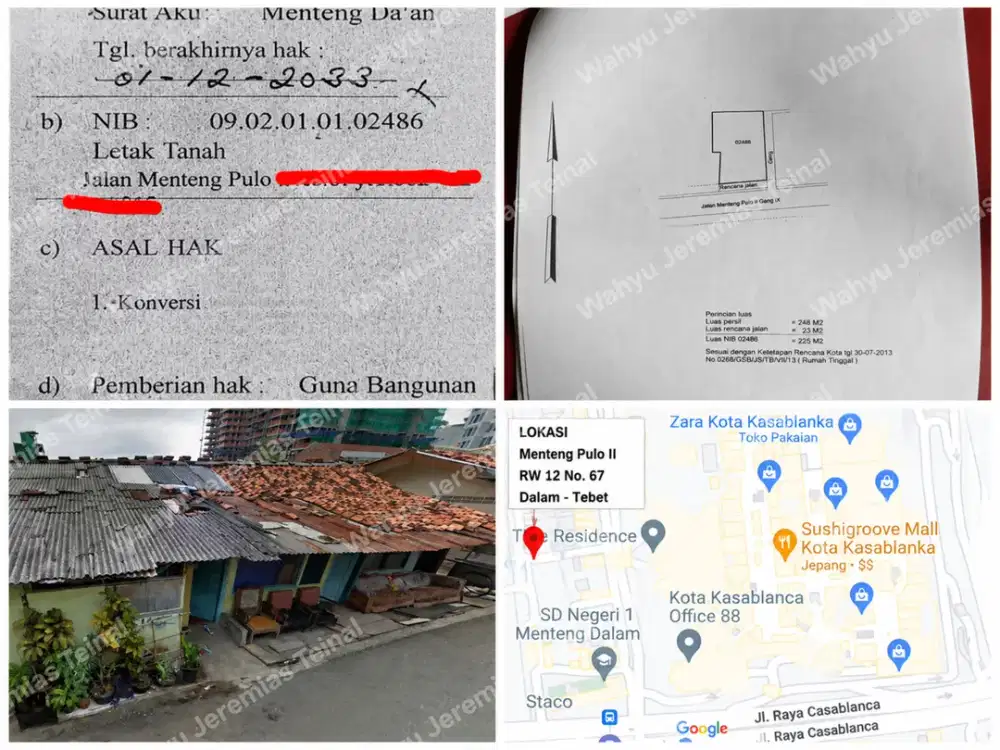 Rumah di Menteng Dalam. LT:248m2. SHM Dekat Kota Kasablanka