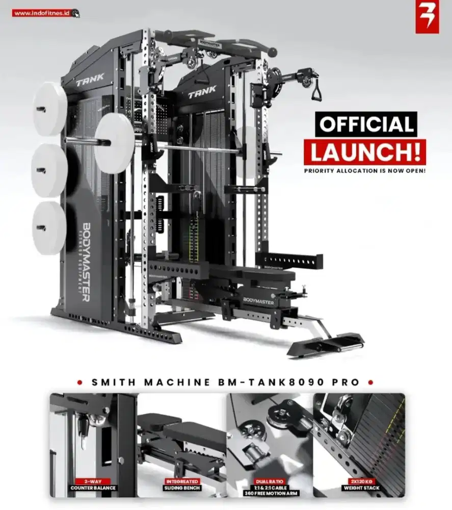 Smith Machine BM-TANK8090PRO All In One,Komersial Power