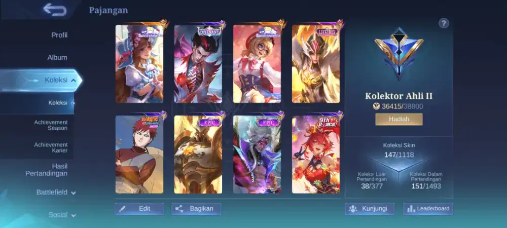 Jual akun Mobile Legend ex Glory
