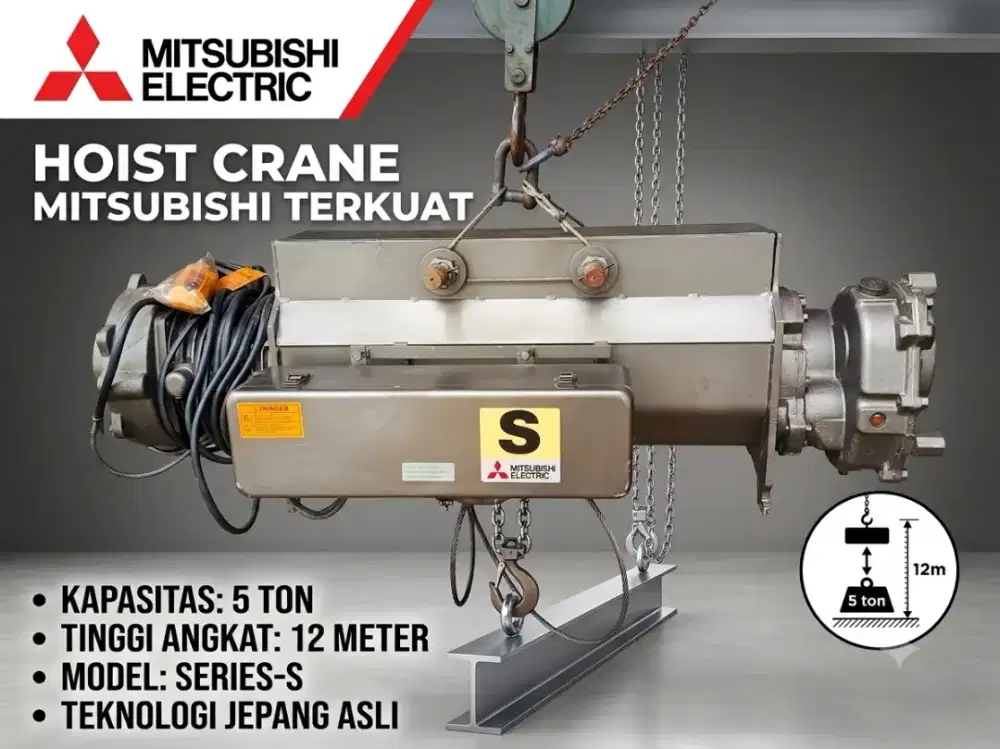 Crane Hoist Mitsubishi 5 Ton Lifting 12 Meter