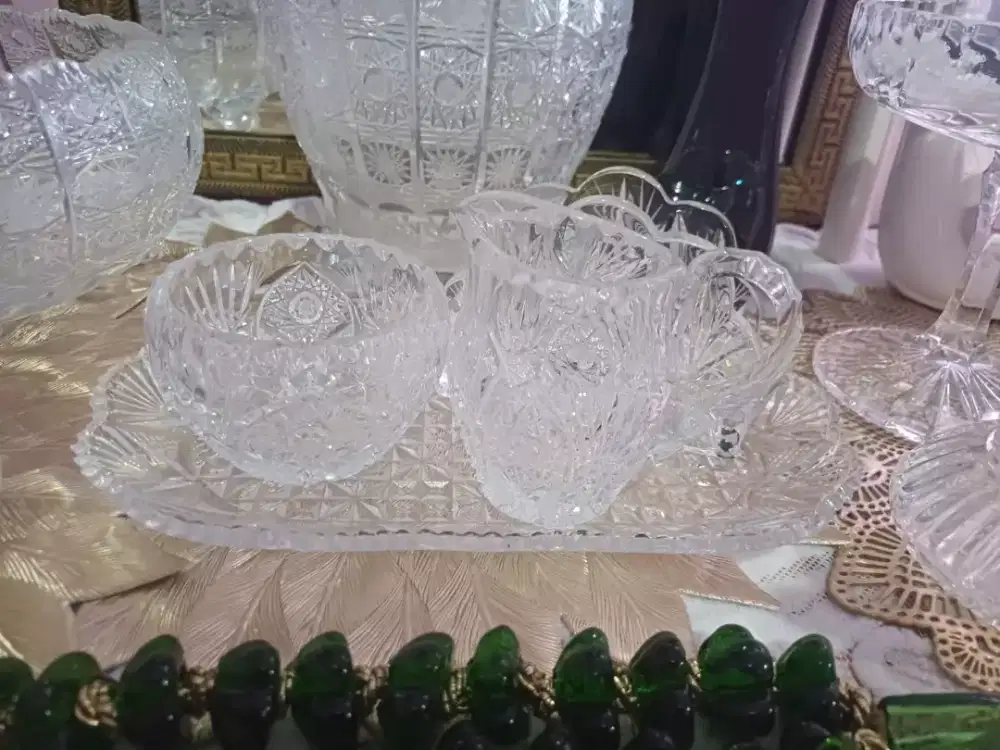 3 item pajangan Kristal bohemia