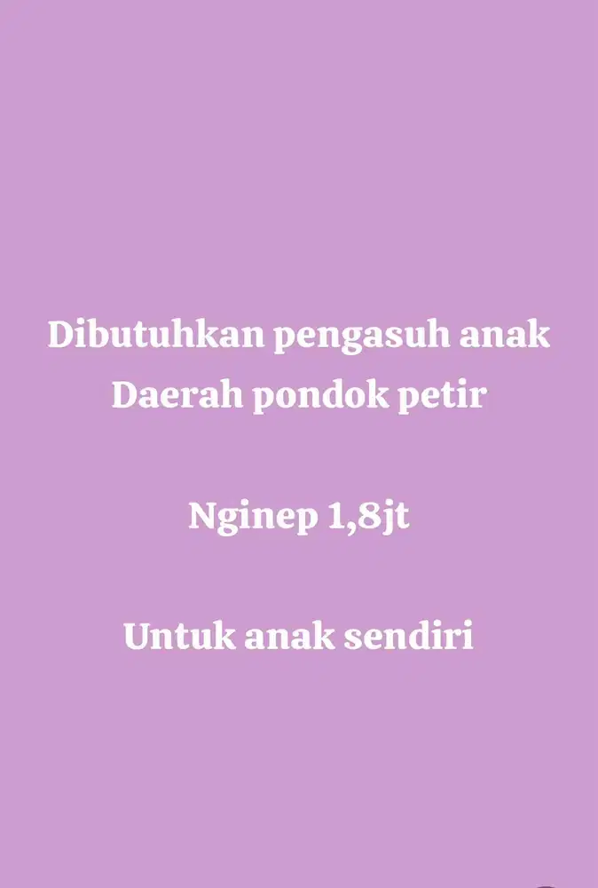 Pengasuh Anak & ART