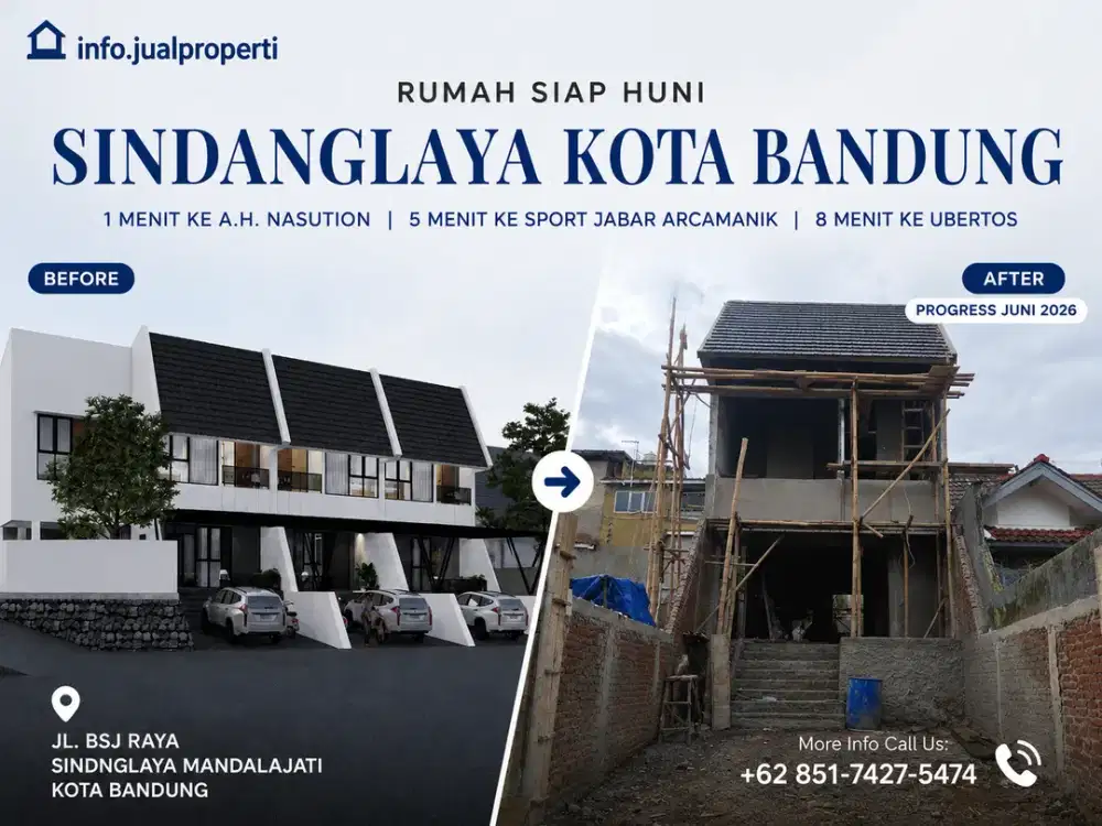 Rumah 2 Lantai 3 Kamar Tidur Sindanglaya Dekat A.H. Nasution Kota Bandung 990 Juta