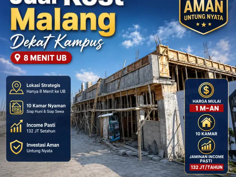 kampus  di jual kost full furnished dinoyo
