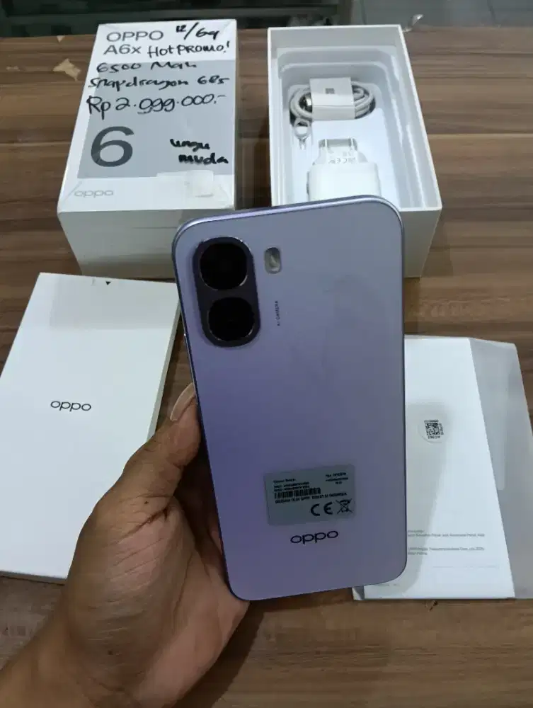 Oppo A6x RAM 4/64 seken murah dan lengkap