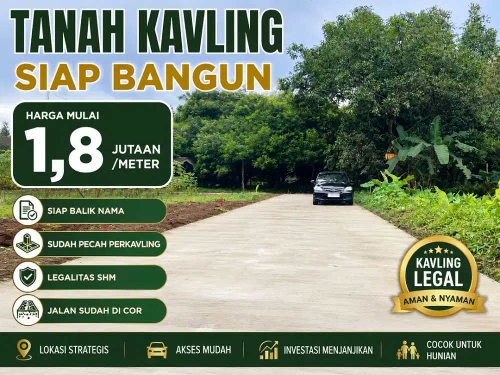Kavling Murah Siap Balik Nama 7 Menit Gerbang Toll Burangkeng, SHM