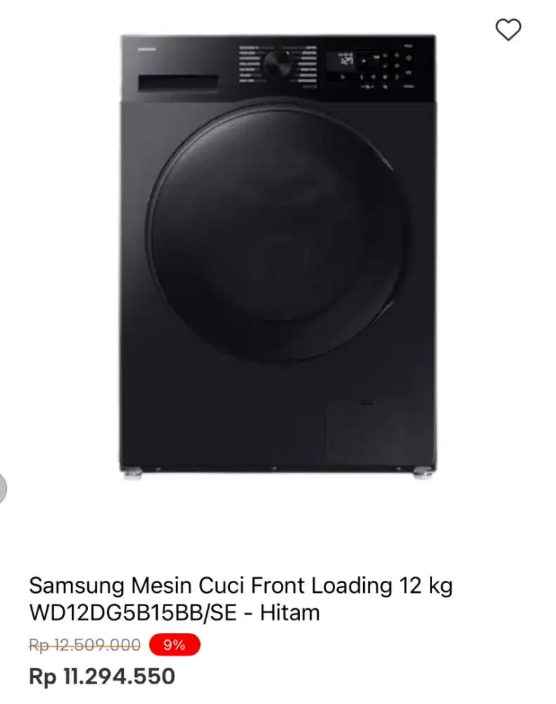 MESIN CUCI SAMSUNG FRONT LOADING 12KG WD12DG5B15BB/SE