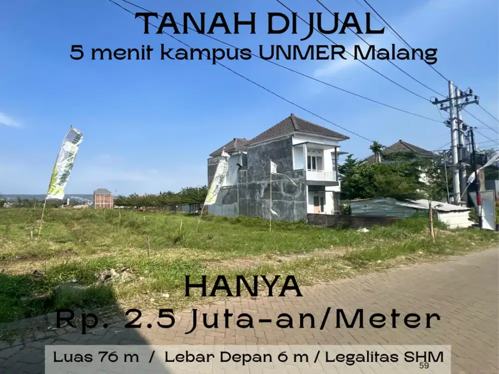 Tanah Malang Cocok Dibangun Rumah 5 Menit Alun alun Malang Sertifikat