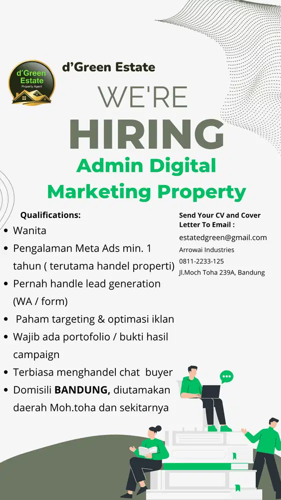 Dibutuhkan Admin Digital Marketing (Agent Properti)