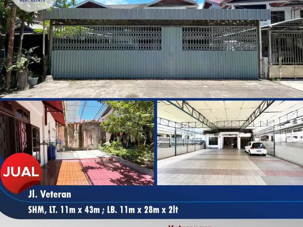 Bangunan Luas 2 Lantai Cocok Tinggal dan Usaha Tengah Kota di Veteran