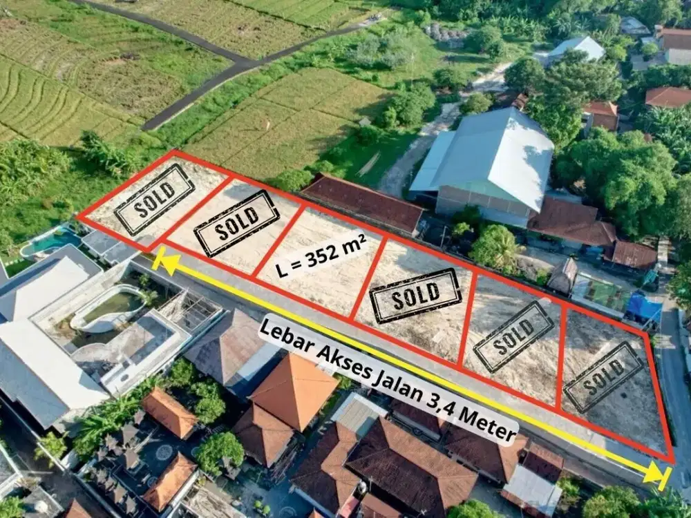 TANAH FREEHOLD PLOT TERAKHIR FRONTAGE LEBAR DI PADONAN DEKAT PANTAI BERAWA