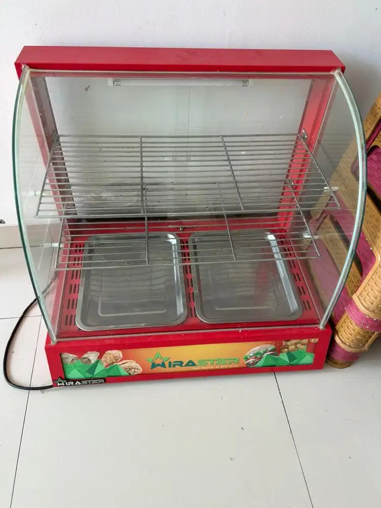Wiratech warming showcase, penghangat ayam goreng