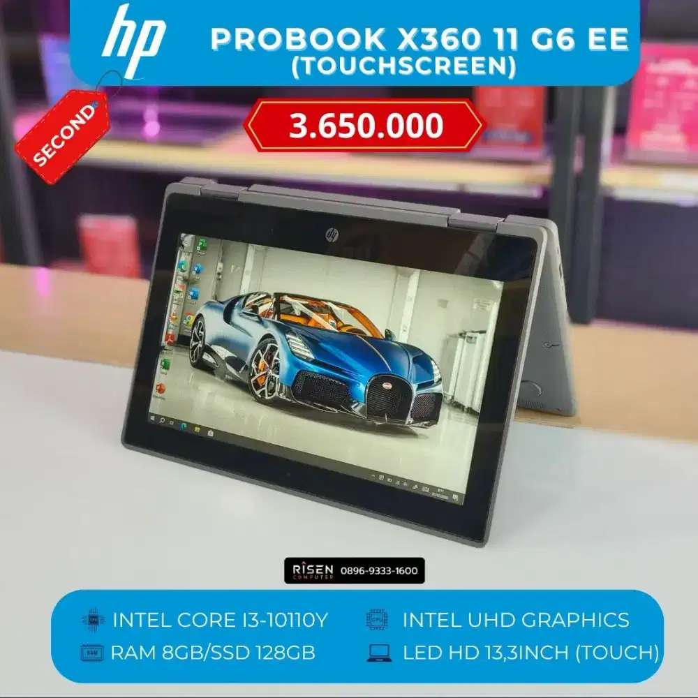 HP PROBOOK X360 11 G6 EE I3-10110Y RAM 8GB SSD 128GB HD 13.3inch Bekas