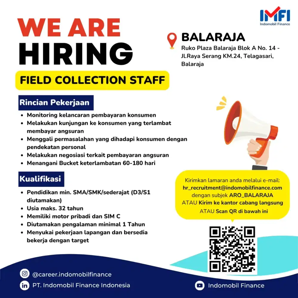Dibutuhkan segera staff kolektor