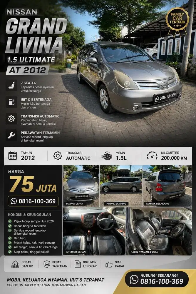 Nissan Grand Livina Ultimate AT 1.5 2012