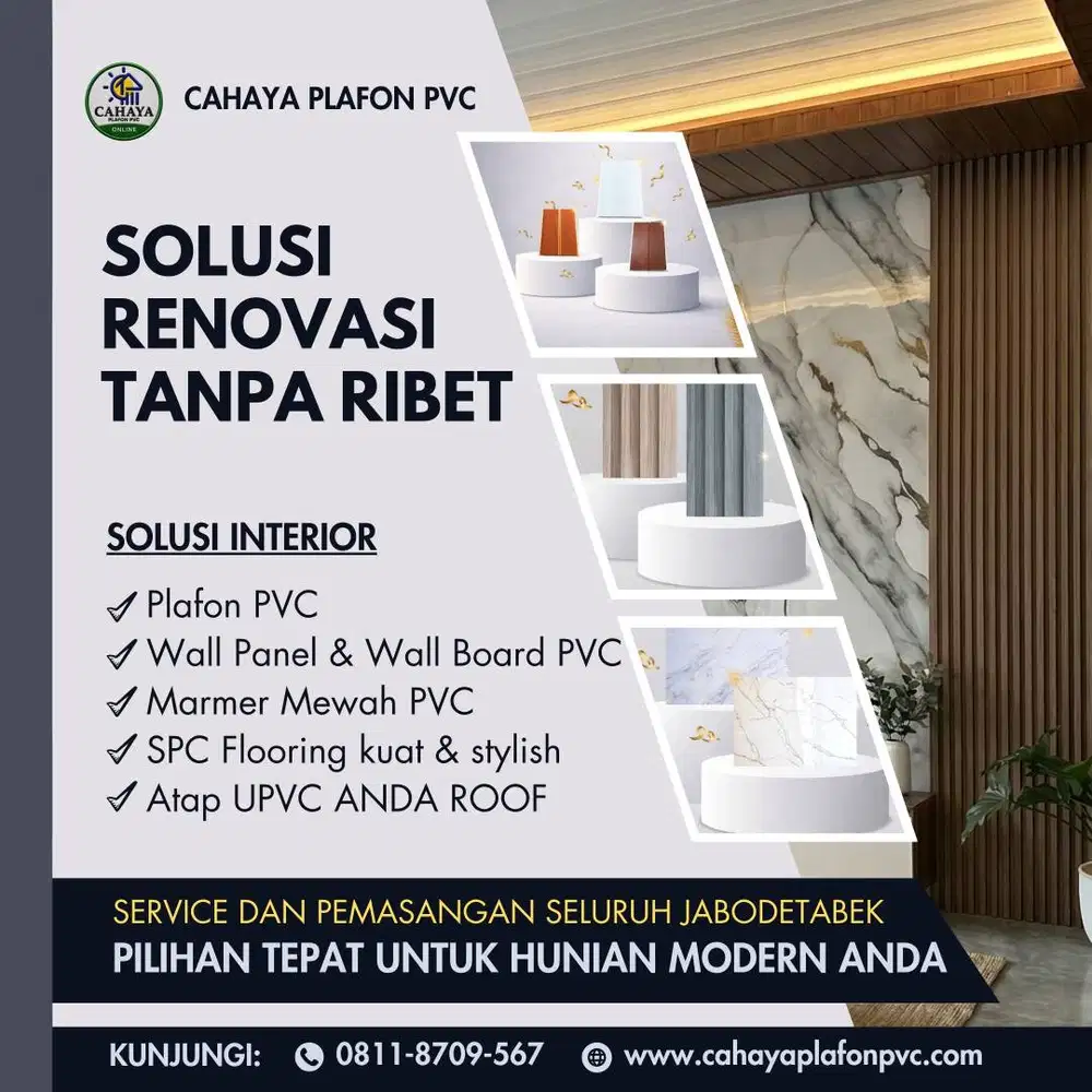 Plafon PVC - Wall Panel & Wall Board - Marmer PVC - SPC Flooring