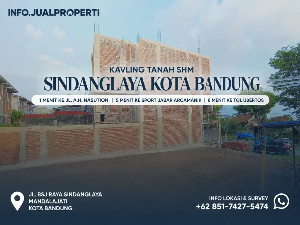 Tanah Kavling SHM 98m² Sindanglaya Kota Bandung Dekat Borma Pasir Impun