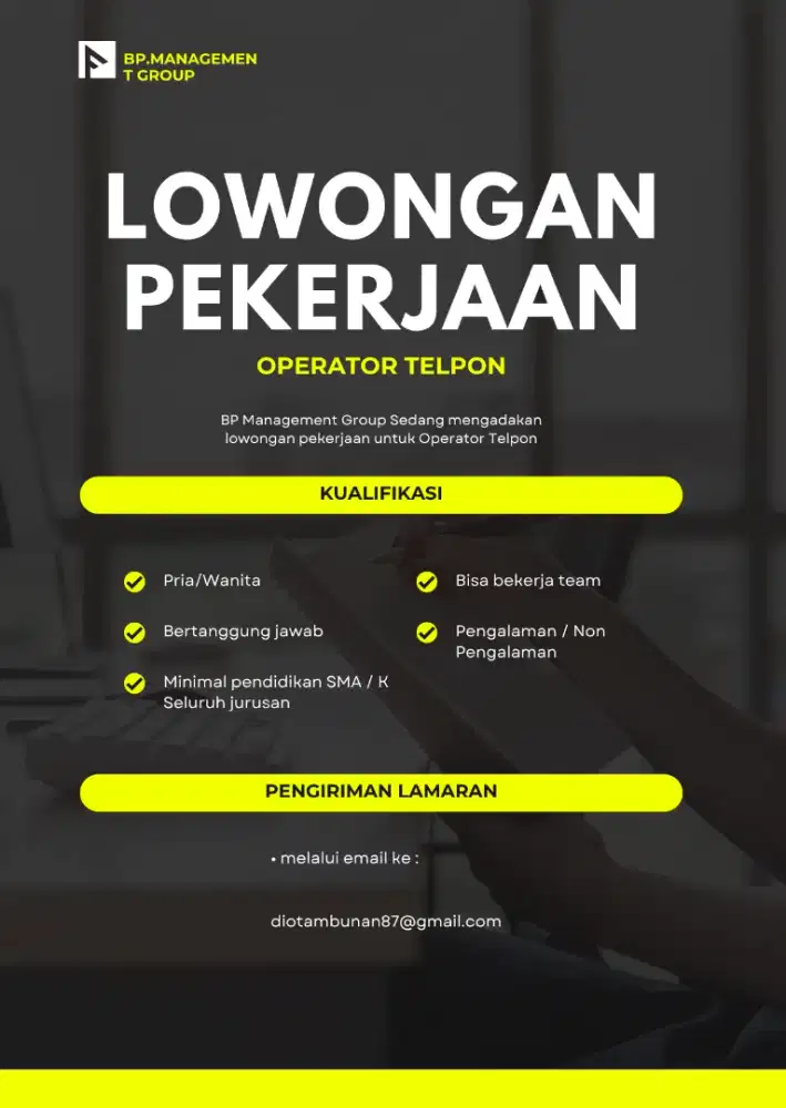 Lowongan Operator Telpon