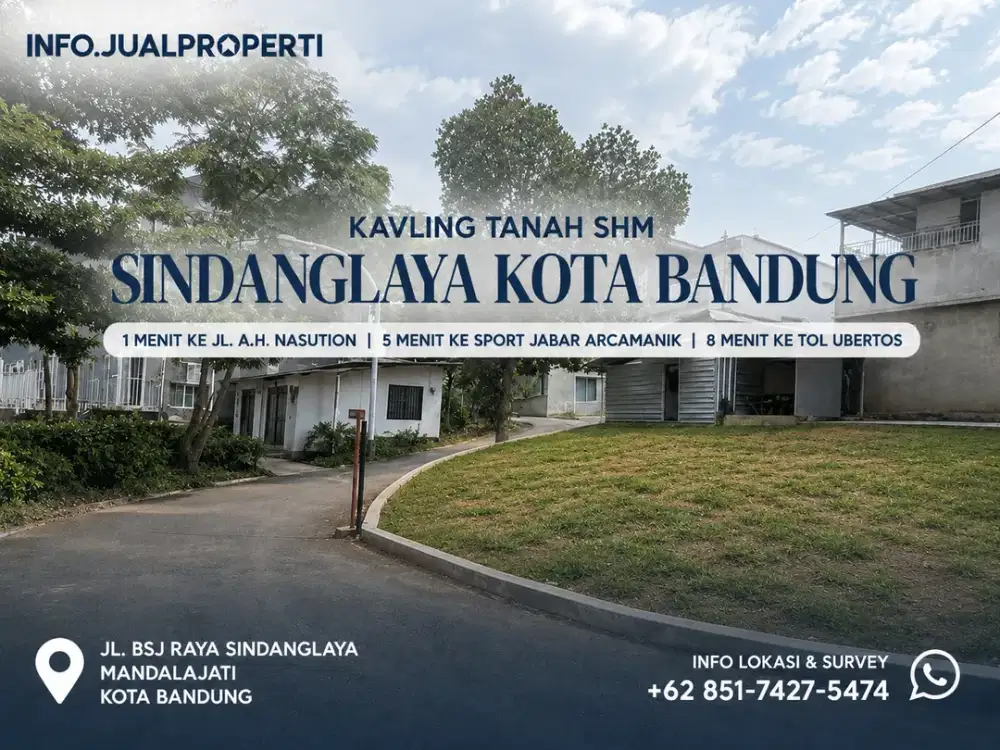 Kavling Tanah Hook 144m² SHM Dekat Sport Jabar Arcamanik Kota Bandung