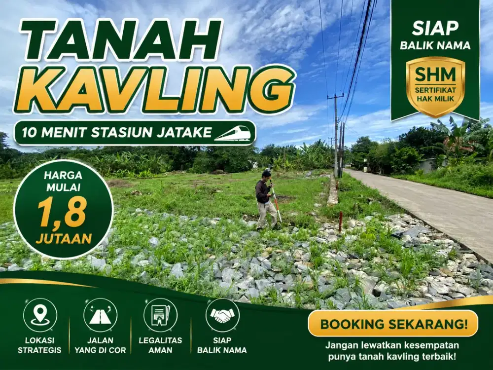Dijual Murah Tanah Kavling Strategis 10 Menit Stasiun Jatake Tangerang, SHM