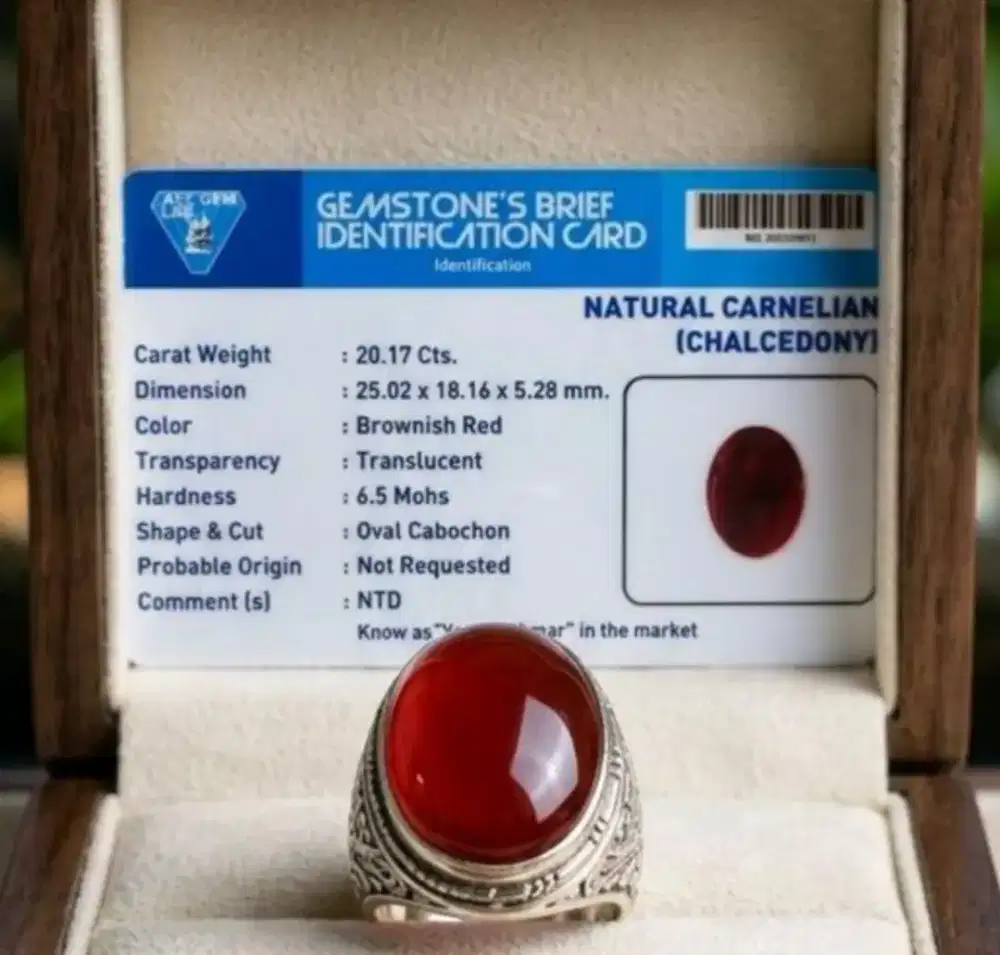 Cincin batu permata Yaman original batu merah