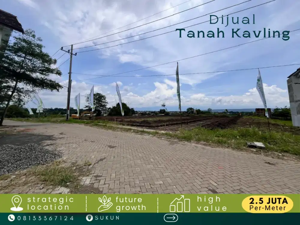 Tanah Dijual 5 Menit Kampus UNMER Malang Lebar Jalan 6 Meter