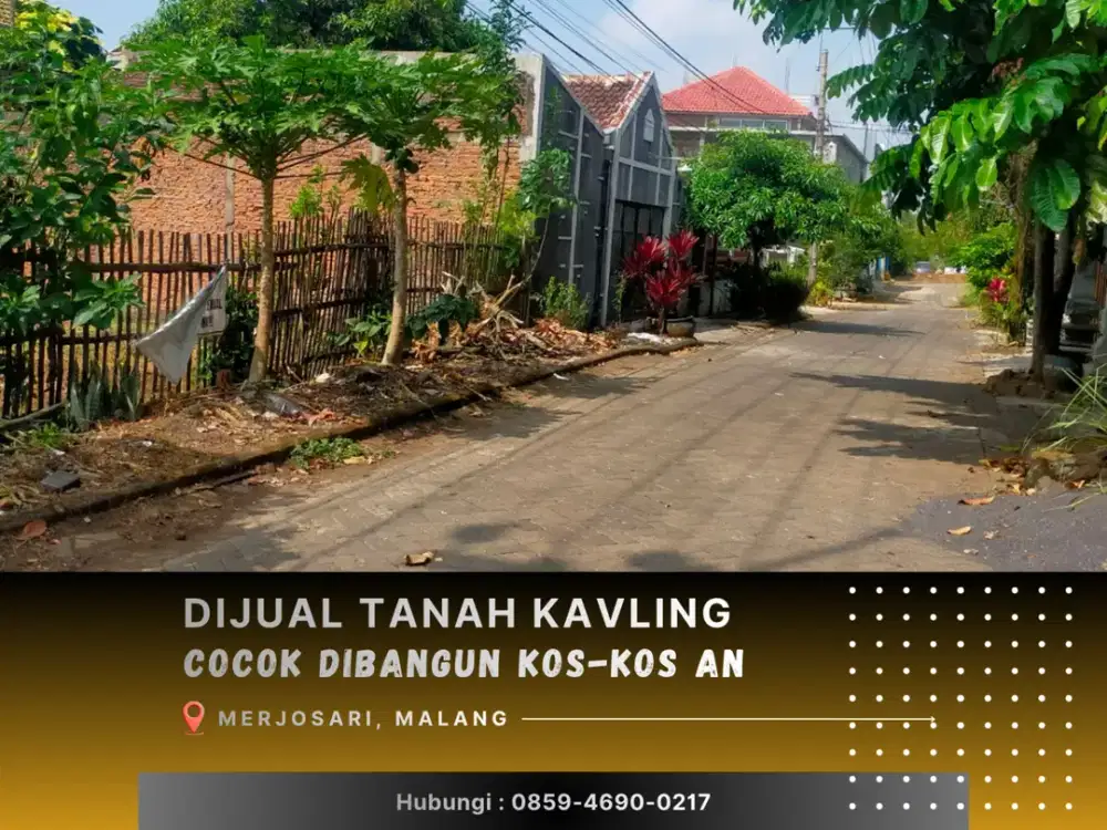 5 Menit Kampus UB Malang Row Jalan 6 Meter Tanah Malang Cocok Bangun Kos Kosan