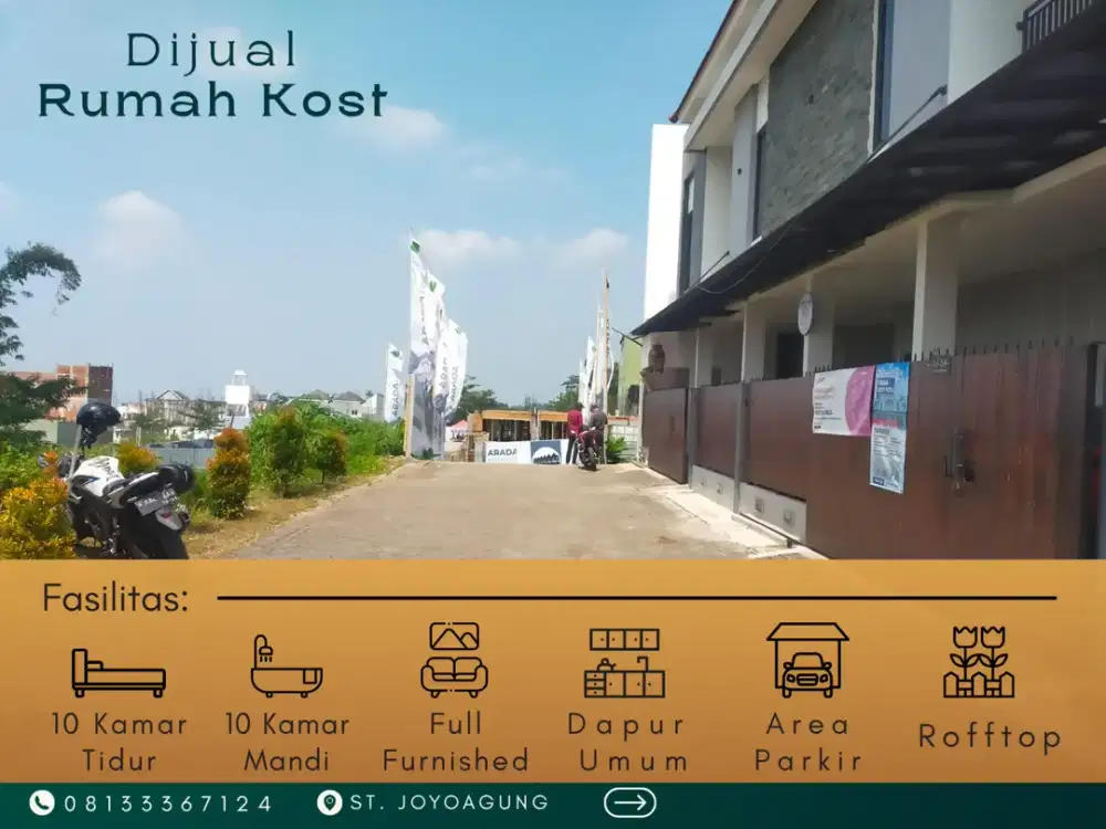 Dijual Rumah Kost 5 Menit Kampus UIN Malang Full Furnished SHM Pecah