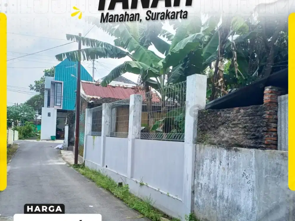 Dijual Tanah 70meter Strategis Akses Mobil Di Manahan Banjarsari Solo
