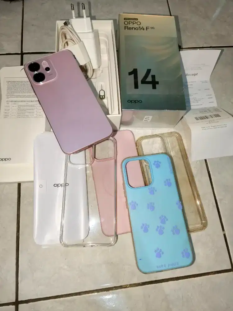 FS : OPPO RENO 14F PINK MASIH GARANSI, MULUS RAHAYU