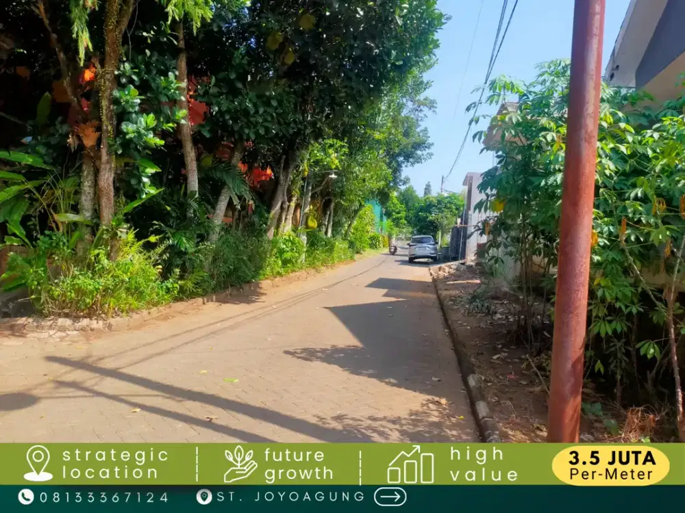 Dijual Kavling SHM Pecah 5 Menit Kampus Brawijaya Malang