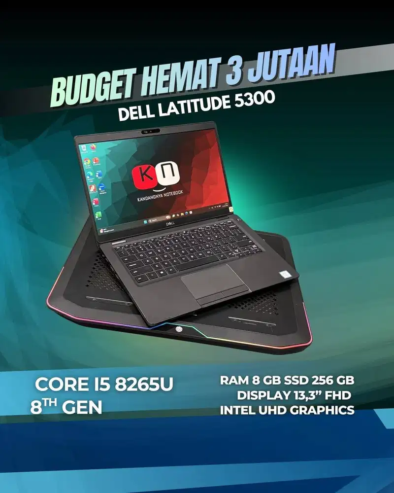 Dell Latitude 5300 Core i5 8365U RAM 8GB 256GB Layar 13,3inch