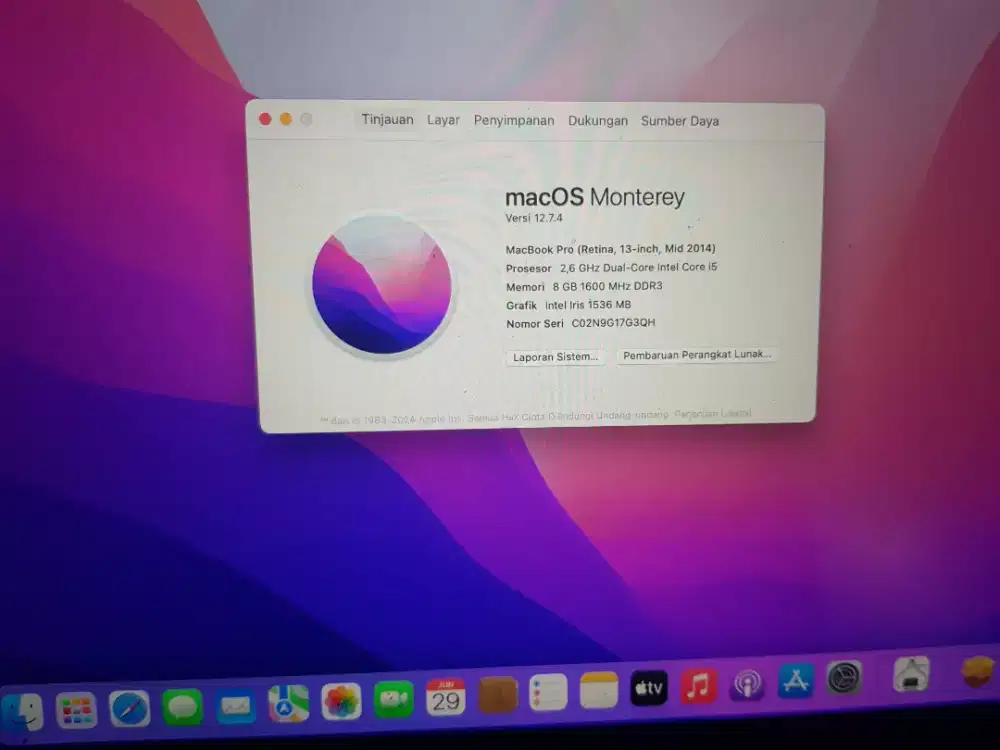 Macbook pro 2014 i5 256GB