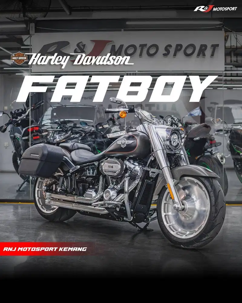 Harley Davidson Fatboy 114 Nik 2019 Low odo 1000an Warna Denim  Grey