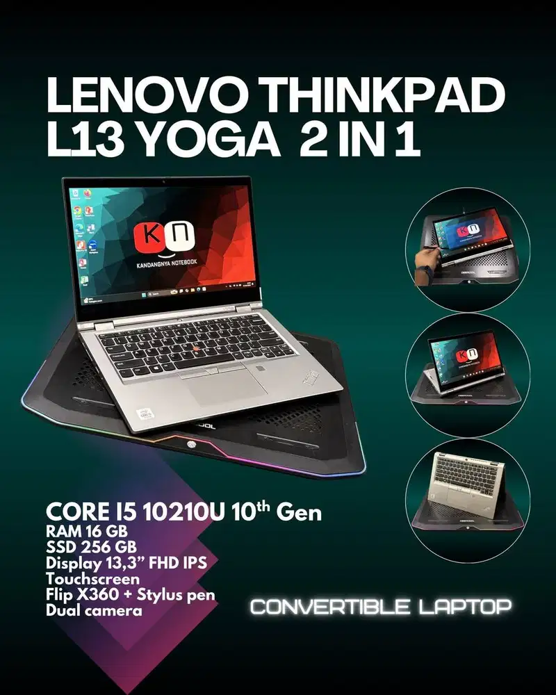 Lenovo Thinkpad L13 Yoga Core i5 10210U RAM 16GB 256GB Layar 13,3inch