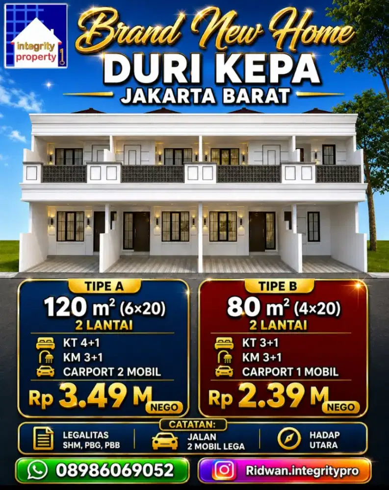 IP3080 Rumah Baru area Duri Kepa Jakarta Barat