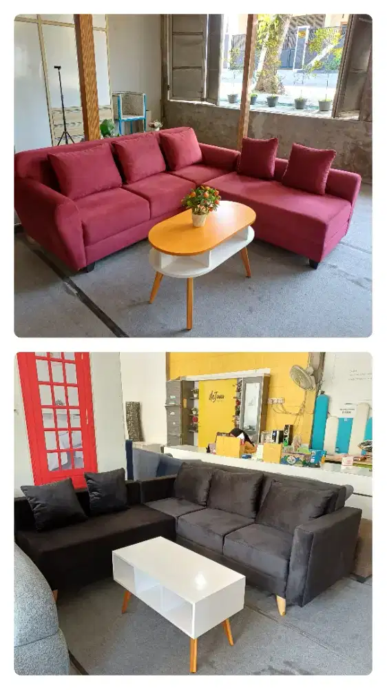 Sofa L minimalis free antar jogja, bisa cod