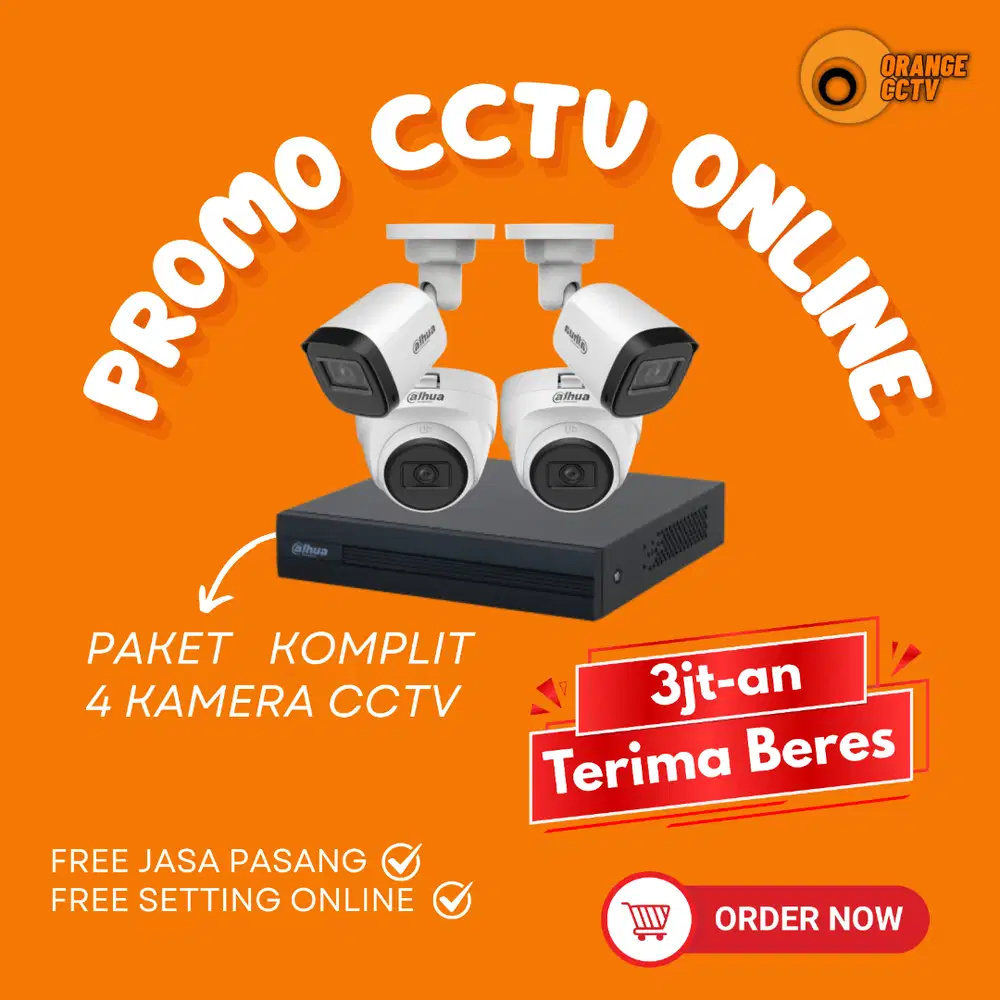 PAKET CCTV ONLINE 4 KAMERA KOMPLIT GRATIS PASANG