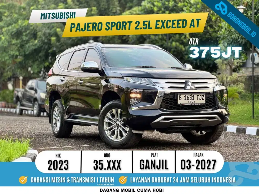 Pajak full panjang Pajero sport 2.5 L Exceed at 2023 Hitam