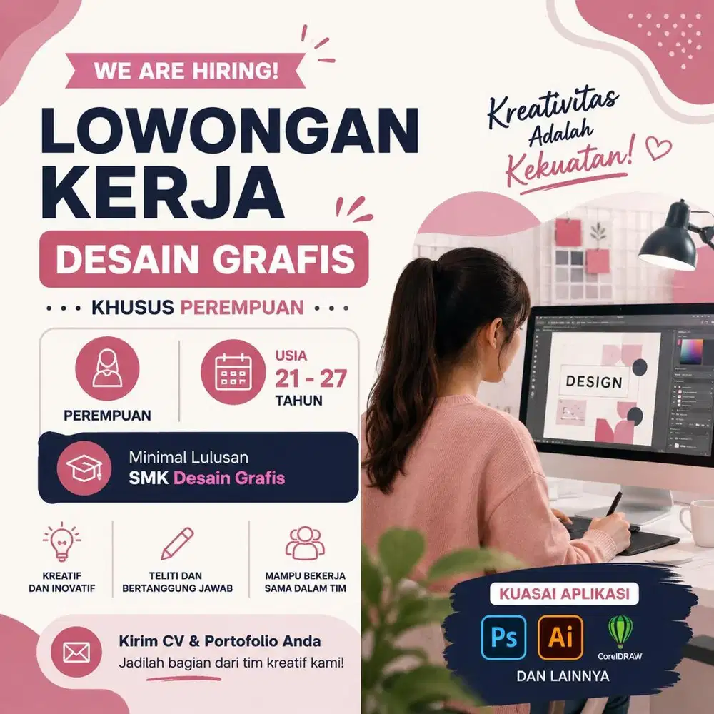 LOKER Khusus Lulusan SMK DESAIN GRAFIS / YANG LAIN MINGGIR JANGAN CHAT