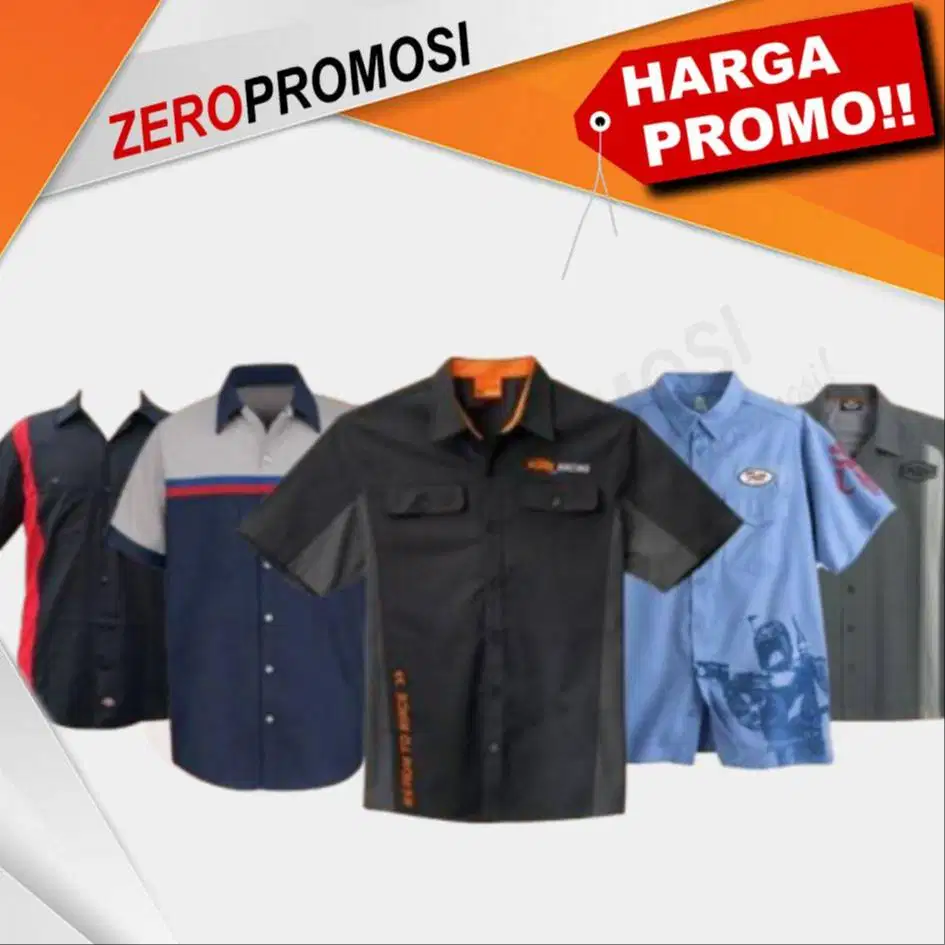 Seragam Kerja Bordir Logo Custom Seragam Perusahaan Premium Bahan Amer