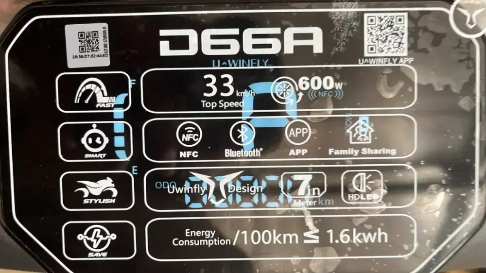 Sepedah listrik uwinfly d66a