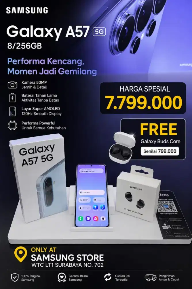 Samsung Galaxy A57 free Galaxy buds core