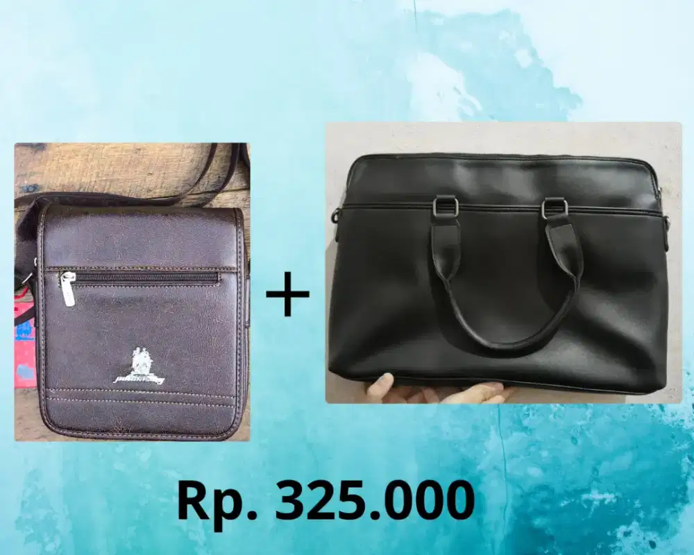 Tas Laptop Hitam & Tas Selempang Pria Merk POLO ARMY