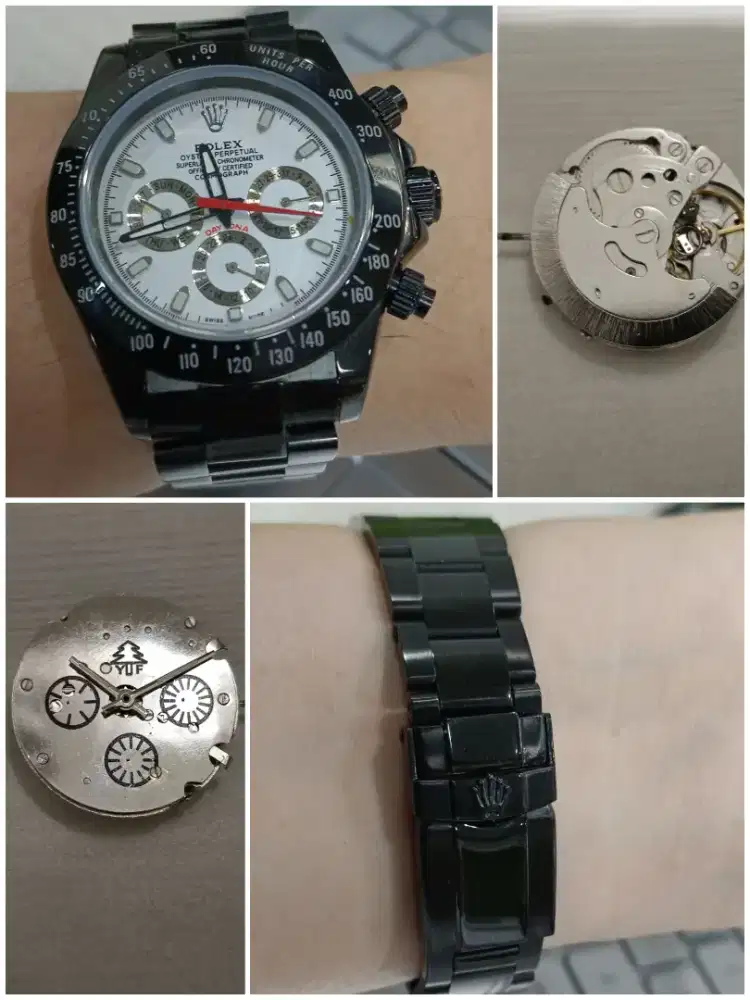 Jam seiken Rolex black ganti mesin bat normal stainles 650k siap pakai