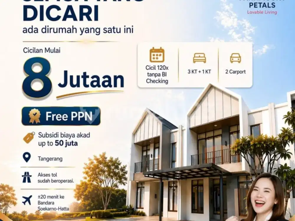 Rumah Siap Huni Cicilan 120X Paramount Petals. Free PPN
